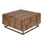  Table basse en bois de manguier brun naturel avec rangement caché - L 33 po