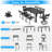 Outdoor Metal Swivel Patio Set - 6 Armchairs & Table-2113271848