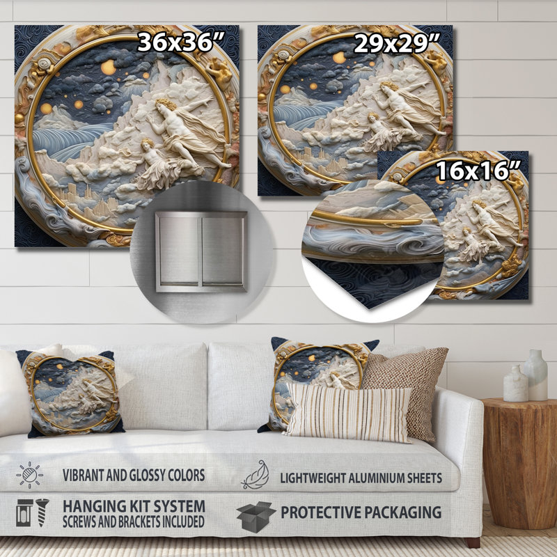 Décoration murale crème en forme d'astrologie nébuleuse marbre III - formes abstraites, H 16 po x l 16 po x P 1 po