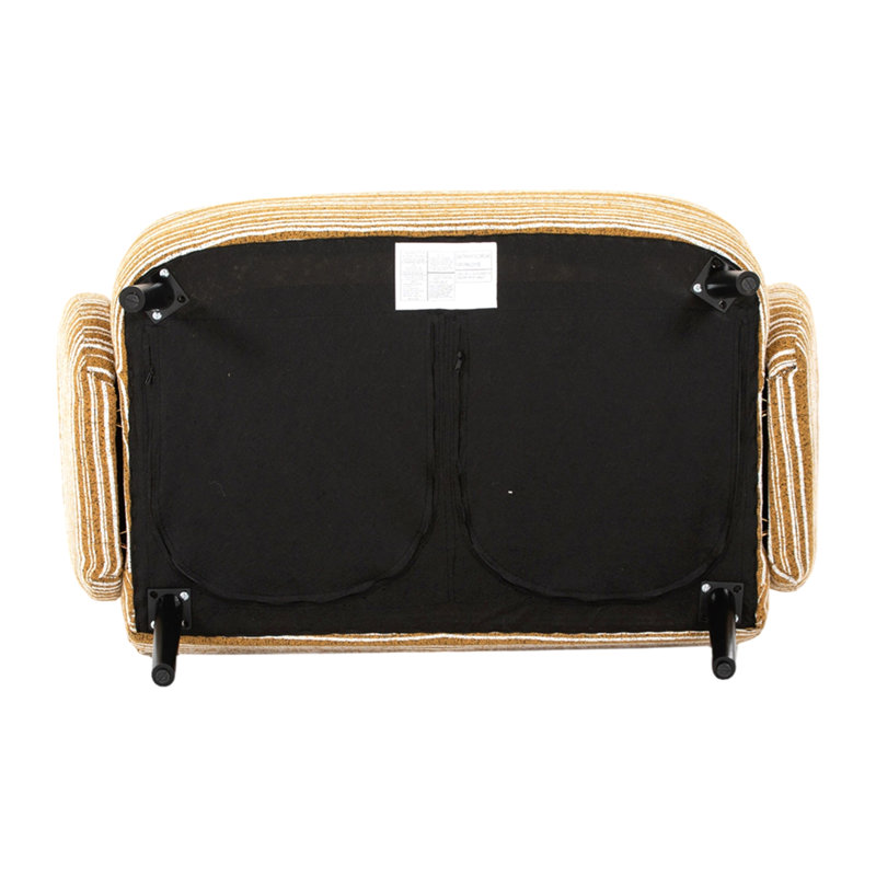 Canapé à deux places de style moderne avec accoudoirs confortables, coussins d'accoudoirs et poches de rangement, canapé à deux places profond, canapé moderne et confortable pour chambre à coucher, petits espaces, appartements et