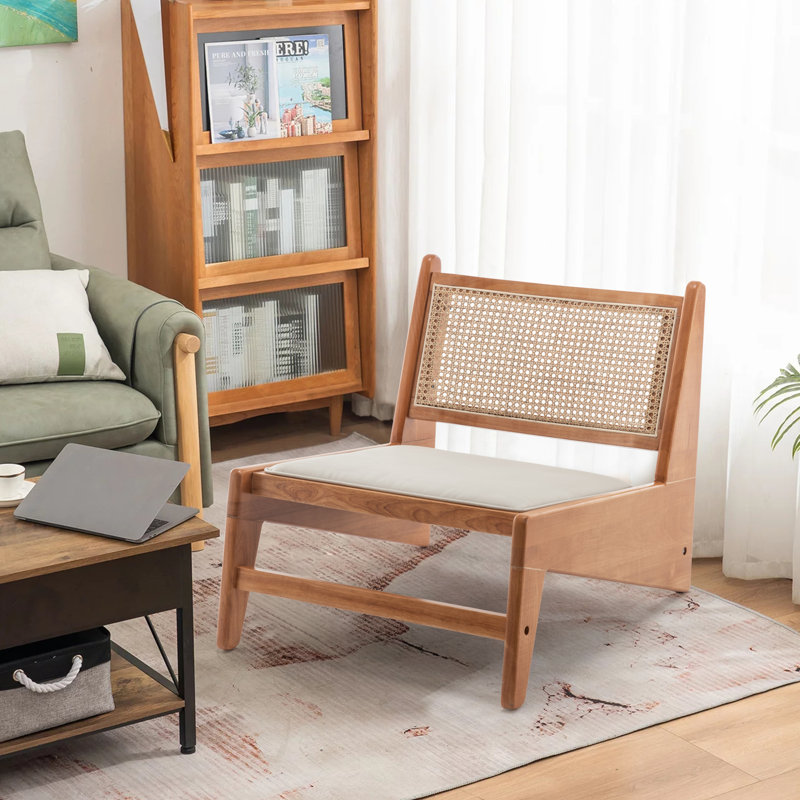 Landreth Faux Leather Side Chair, Beige Faux Leather