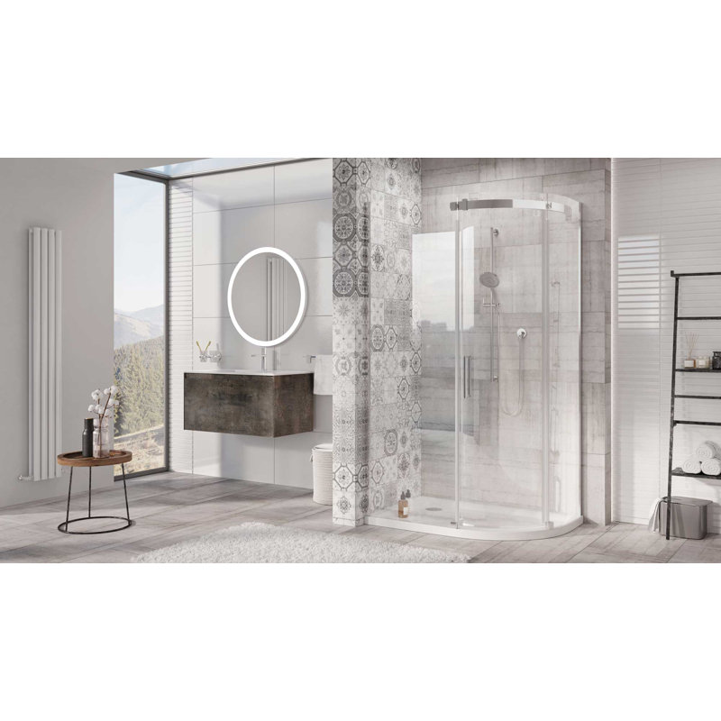  Semi-Frameless Shower Enclosure, 200cm H x 120cm W x 80cm D , Right Opening