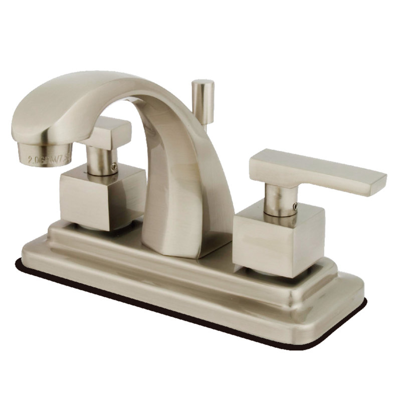 Tampa Centerset Bathroom Faucet with Drain Assembly, Satin Nickel