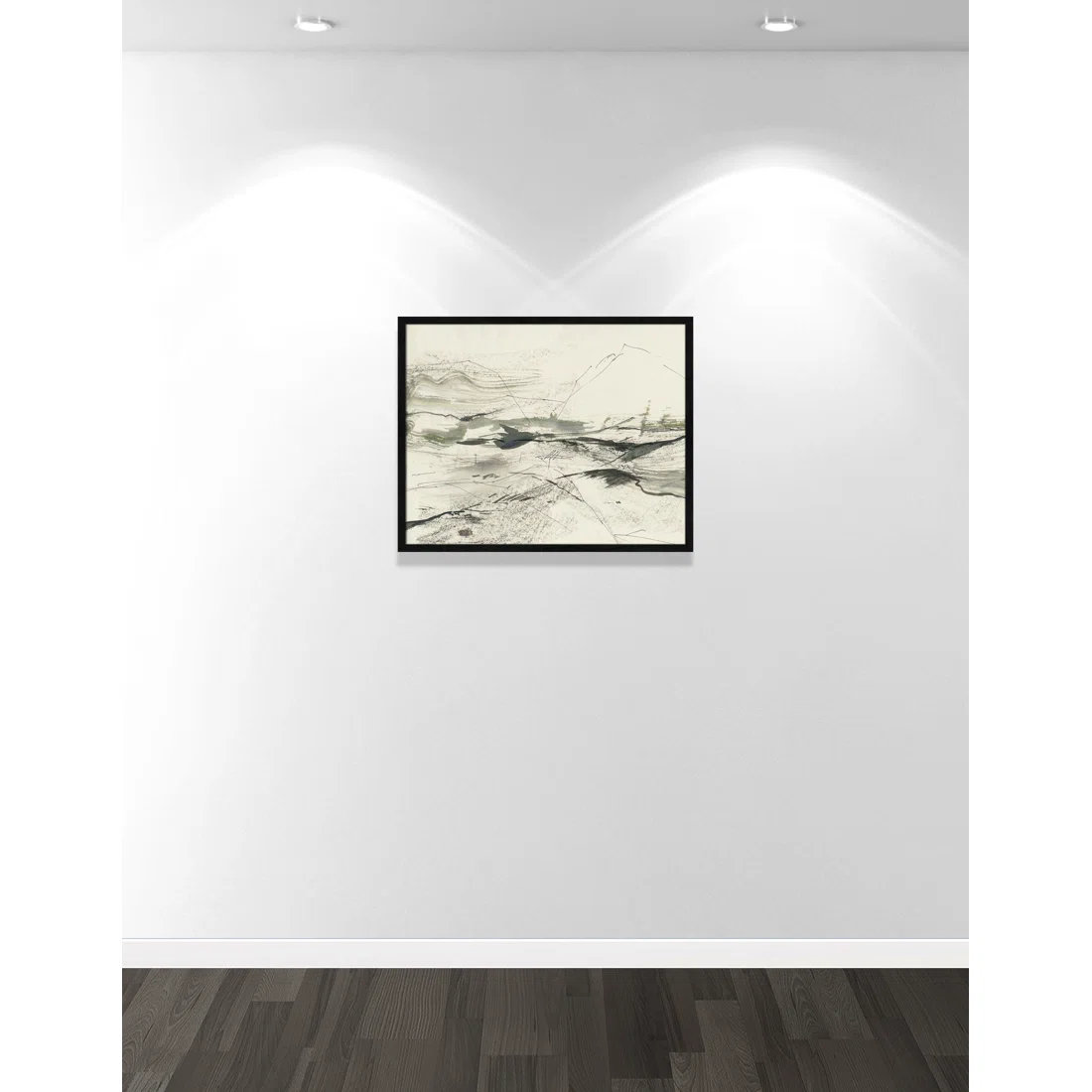 Green Sketches Print by PI Studio, No Mat, Black Slim Picture Framed, 16" H x 19" W x 0.75" D