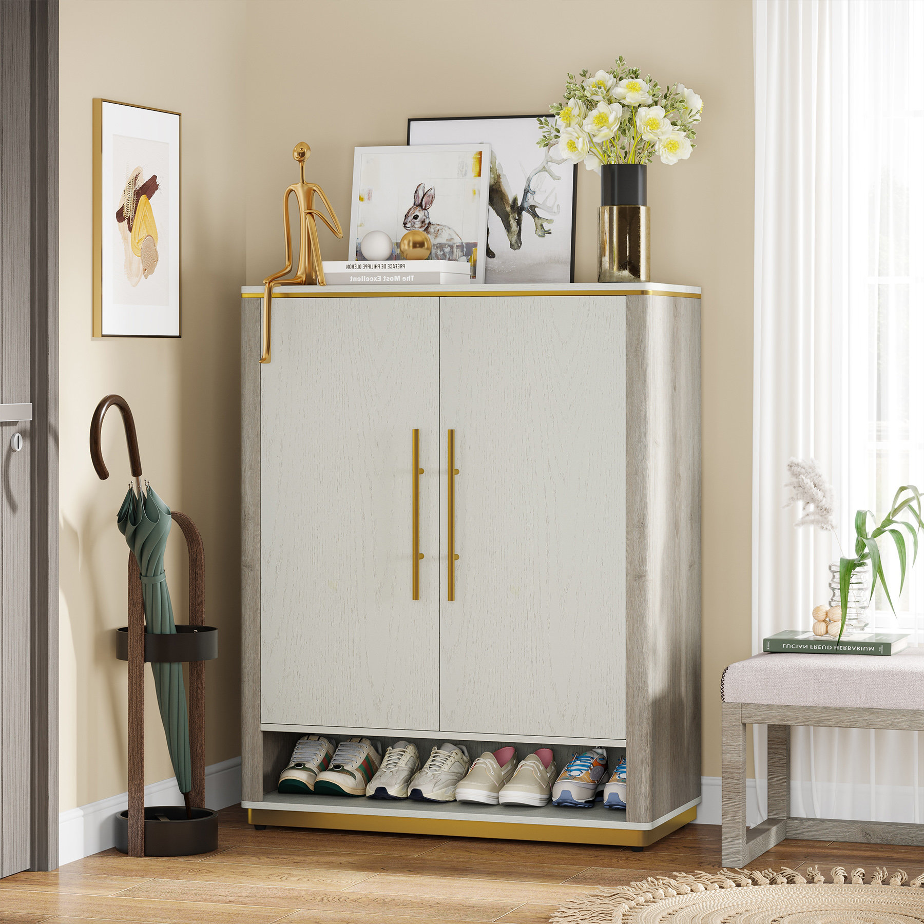 Mercer41 24 Pair White and Grey Shoe Storage Wayfair