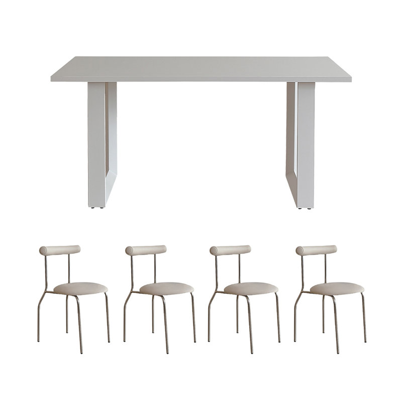 Ensemble de table de salle à manger Simple White, H 29,52 po x L 55,11 po x l 31,49 po