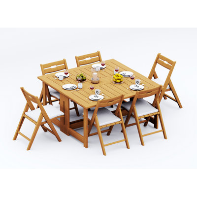Surfliner Outdoor 7 - Piece Teak Dining Set
