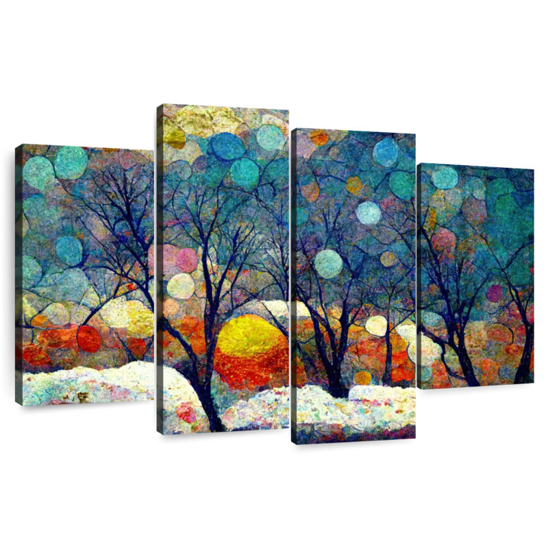 Couleurs d'arbre abstrait Alvord, H 22 po x l 36 po