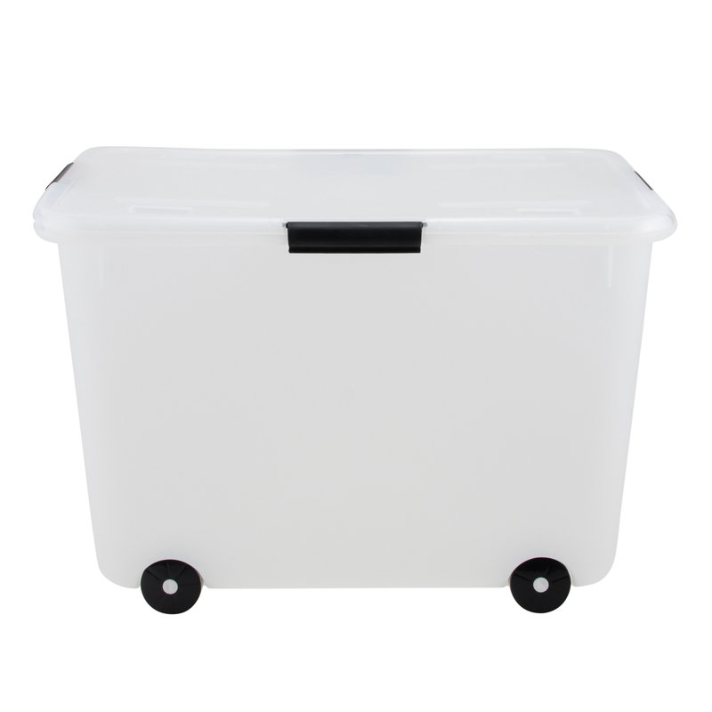  Rolling Storage Box, 15 Gallon, Clear