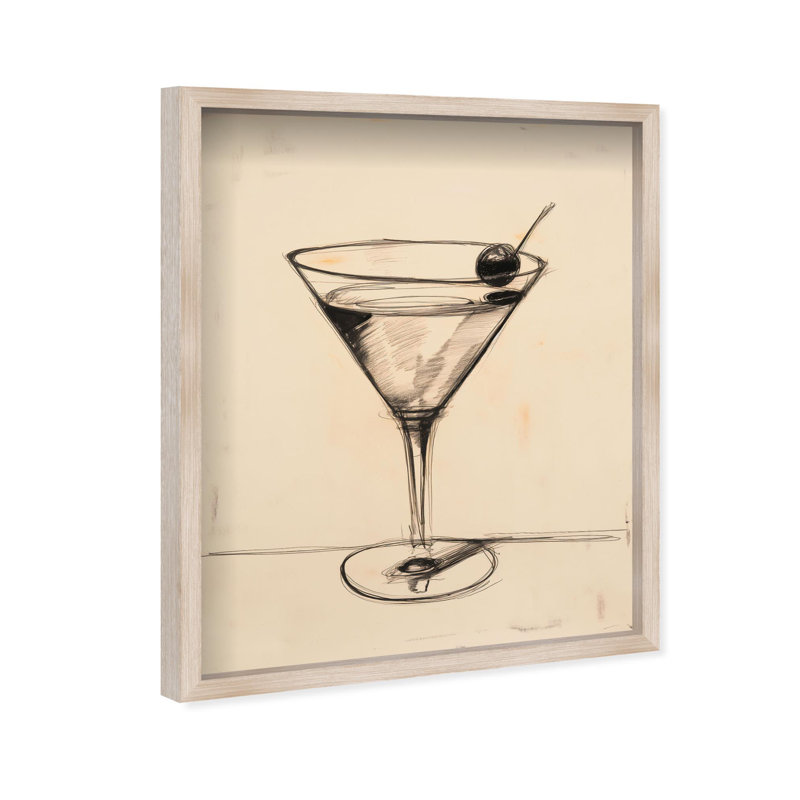Oliver Gal Tasting Notes Bar - Luxury Shadowbox Framed Wall Art, 32" H x 26" W, Cream