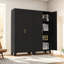 Armoire de 61 po en acier noir avec 2 portes et tablettes réglables, idéale pour la chambre à coucher, le salon, le couloir - grand rangement, écoénergétique, peu encombrante, facile à entretenir-1433721220