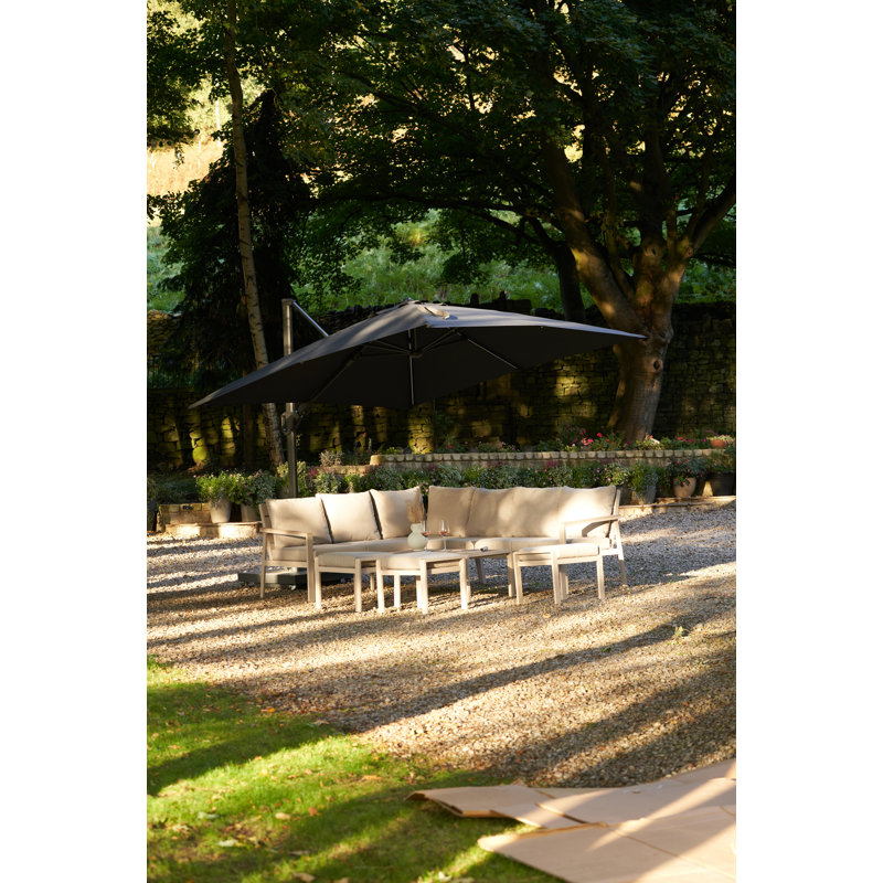 Cerena 300cm Lighted Cantilever Parasol, Dark Grey