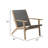Rady Patio Side Armchair Set Of 2, Gray Wicker, Brown Solid Wood