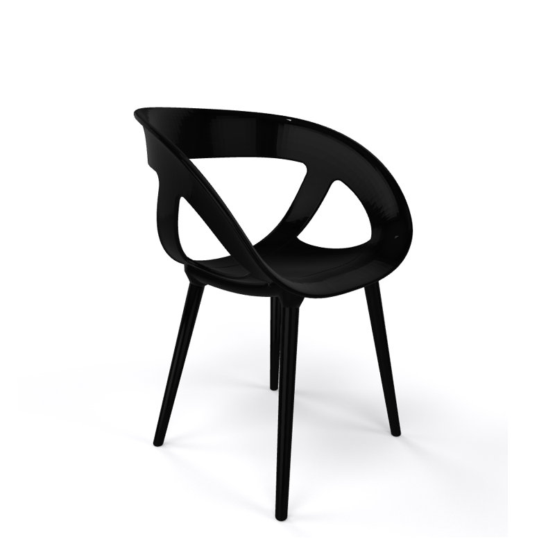 Fauteuil de salle à manger Moema, Noir