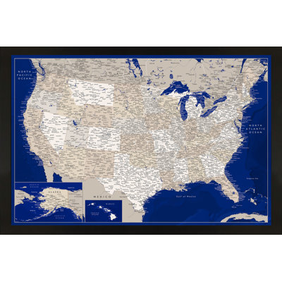 Carte magnétique encadrée en bleu royal