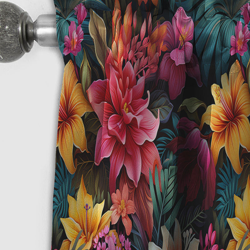 Jungle Splendor - motif tropical II - Rideau floral - Rideau occultant floral - 1 panneau, L 52 po x L 63 po