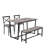 5-Piece Dining Table Set for 4, Industrial Steel Frame, Rectangular MDF Top, Neutral Gray, Compact Space-Saving Design