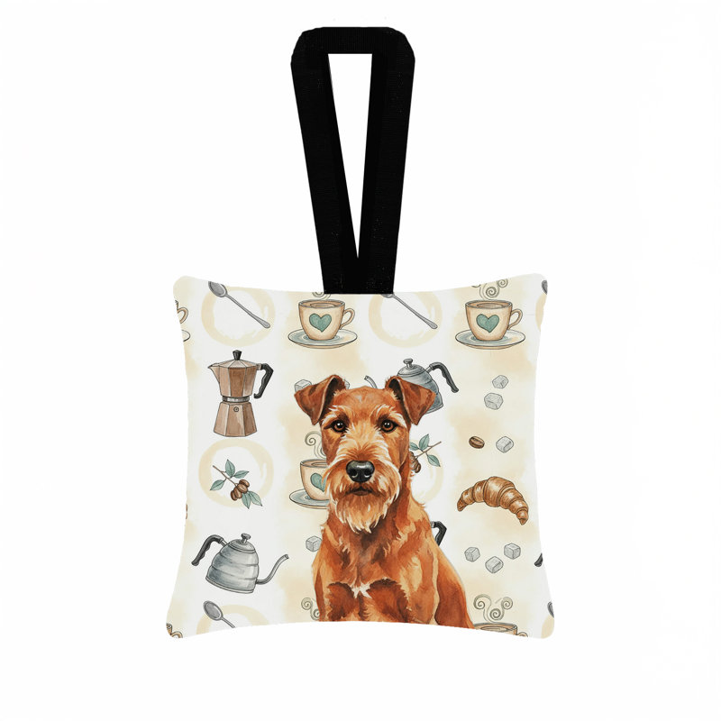 Ornement suspendu en tissu irlandais 3,5 x 3,5, Irish Terrier
