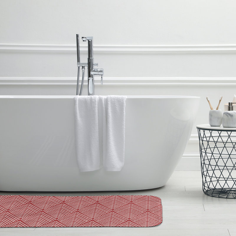 Tapis de bain GGG, L 17 po x L 24 po, Rouge