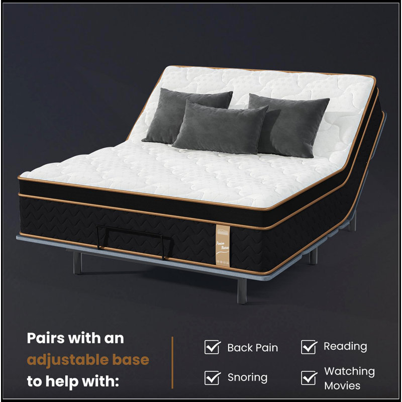 10 Inch Plush Hybrid Mattresses With Gel Memory Foam, Fiberglass-Free Mattress In A Box, Individual Pocket Spring-Motion Isolation-Edge Support,Certipur-US Certified