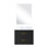 Meuble-lavabo simple noir avec comptoir en acrylique et miroir - fermeture en douceur, structure en bois massif, panneaux 24 po L x P 18 po, comptoir en bois