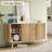 62" W Fluted Buffet Cabinet With Sliding Doors, Modern Sideboard Storage Cabinet With Power Outlet & 3 Drawers, Mid-Century Coffee Bar Table For Living Room, Dinning Room