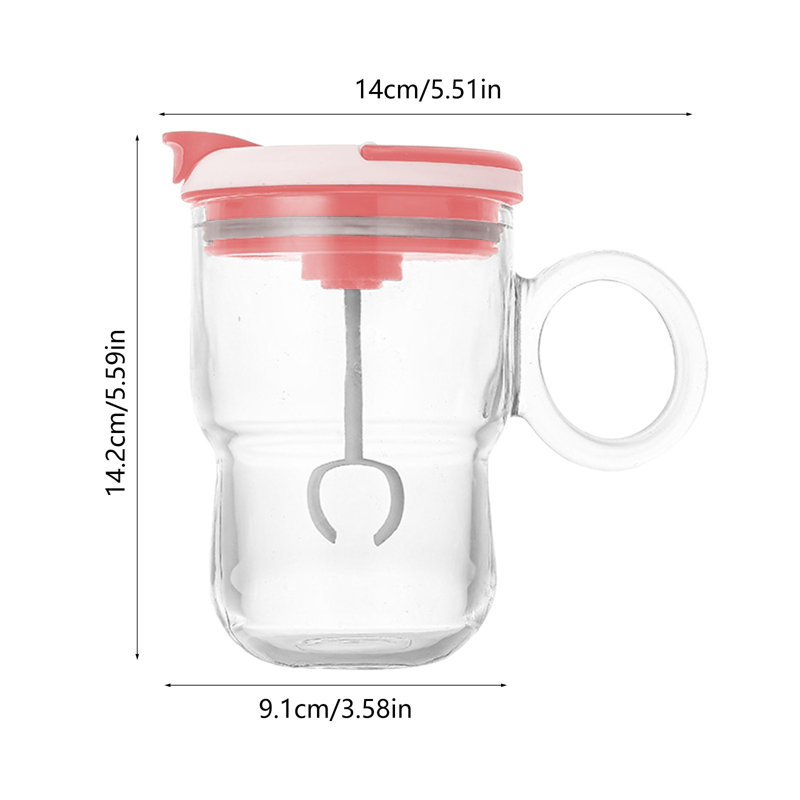 Bouteille d'eau Remise en forme à agitation automatique Shaker Cup Smart Mixing Coffee Type-C, Rose