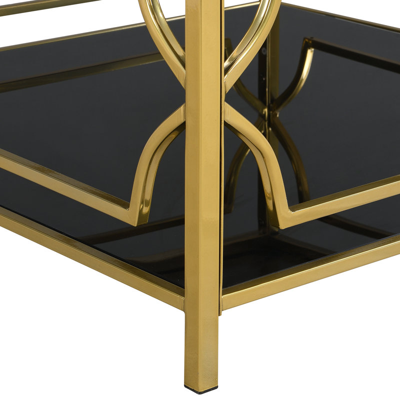 Table basse 33,5 "carrée en verre, Noir