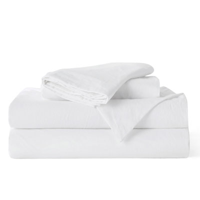 Bedsure 100% Washed Cotton Duvet Cover Queen Set - Minimalist Cotton Beding Set For All Season（set of 3）