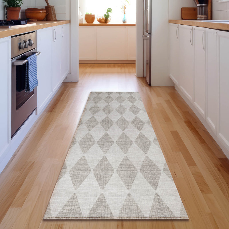 Premium Machine Washable Cerrito AMF578 Beige Rug, Runner 2'3" x 7'6"