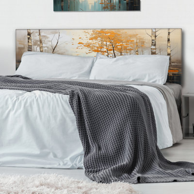 Birch Woods Golden Reflections I Upholstered Headboard