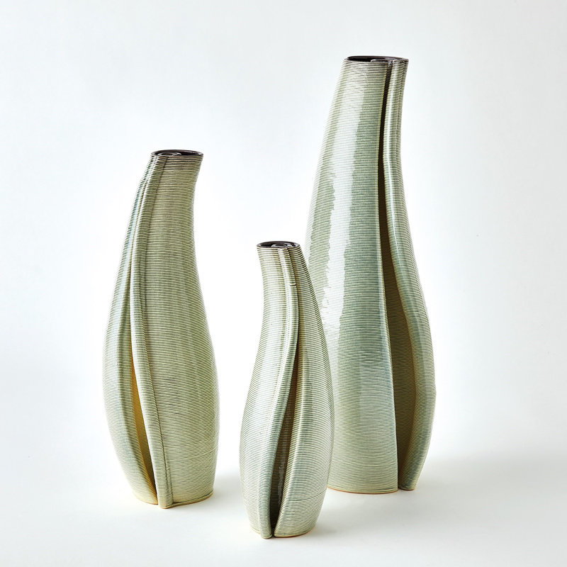 Earthenware Table Vase, Overall Height-  17.25"