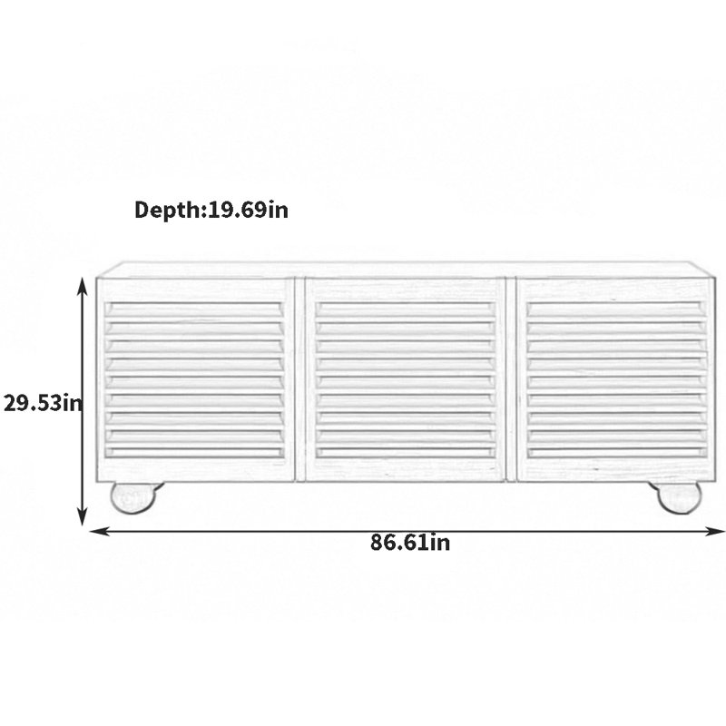 High-Quality Home Sideboard, Burlywood, 29.53" H x 86.61" W x 19.69" D