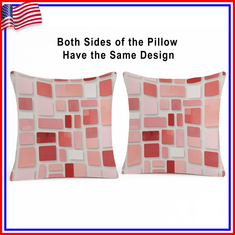 Coussins décoratifs Red Rectangles, 16 x 16 inches