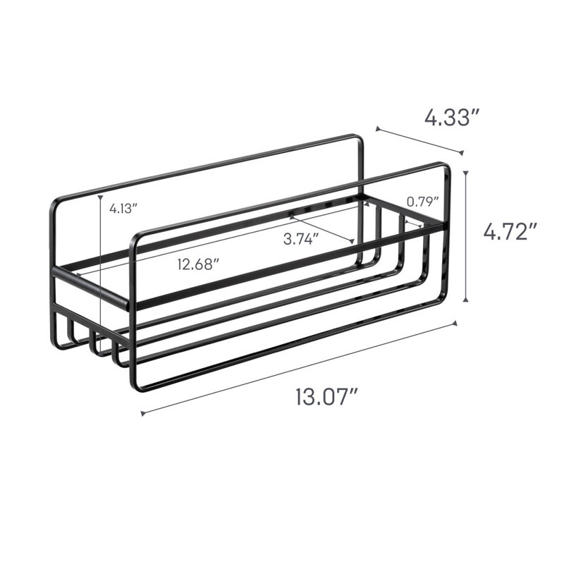 Black Steel Glass and Mug Cabinet Organizer