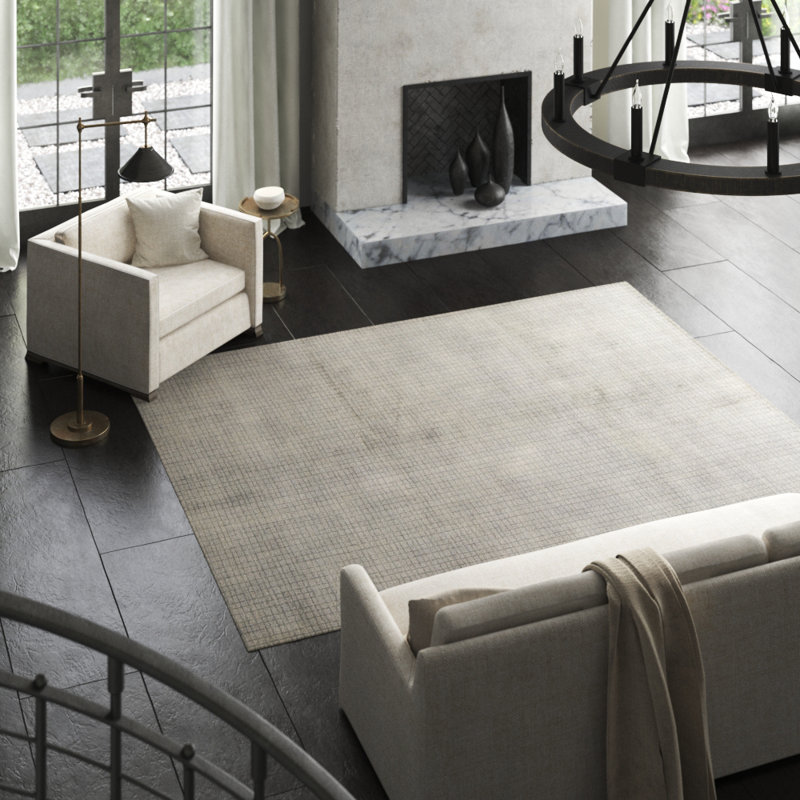 Geometric Area Rug in Gray, Rectangle 8'1" x 10'