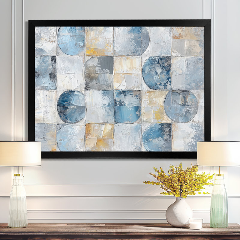 Leong - Geometric Wall Art, H 30 po x l 40 po, Noir, noir, noir, noir, Reproduction encadrée d'une seule photo