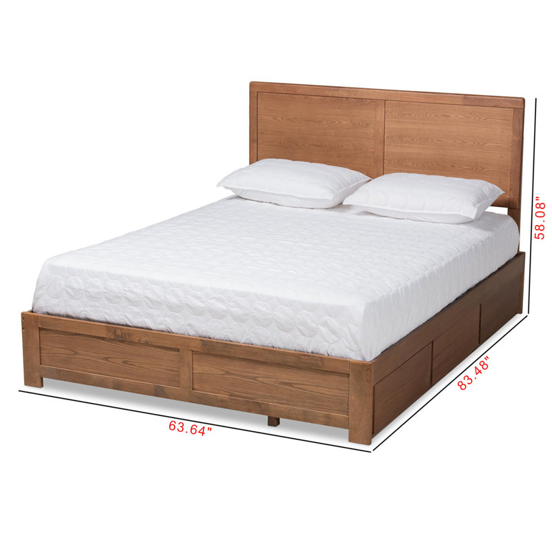 Xil0 Transitional 3-Drawer Platform Storage Bed, Queen