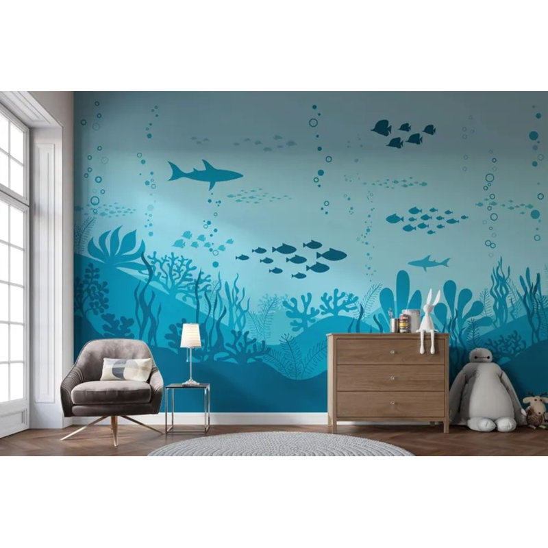 Papier peint requin océan, 96" L x 108" W
