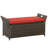 Patio wicker storage stool, outdoor PE cane patio furniture, 2 in 1 large volume rectangular garden storage box with handles and cushions
