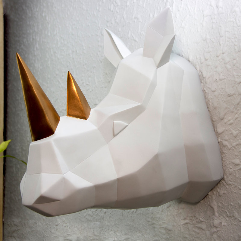 Rhino Wall Décor, Single, White