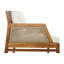 Fauteuil club de patio en bois d'acacia avec osier et coussins
