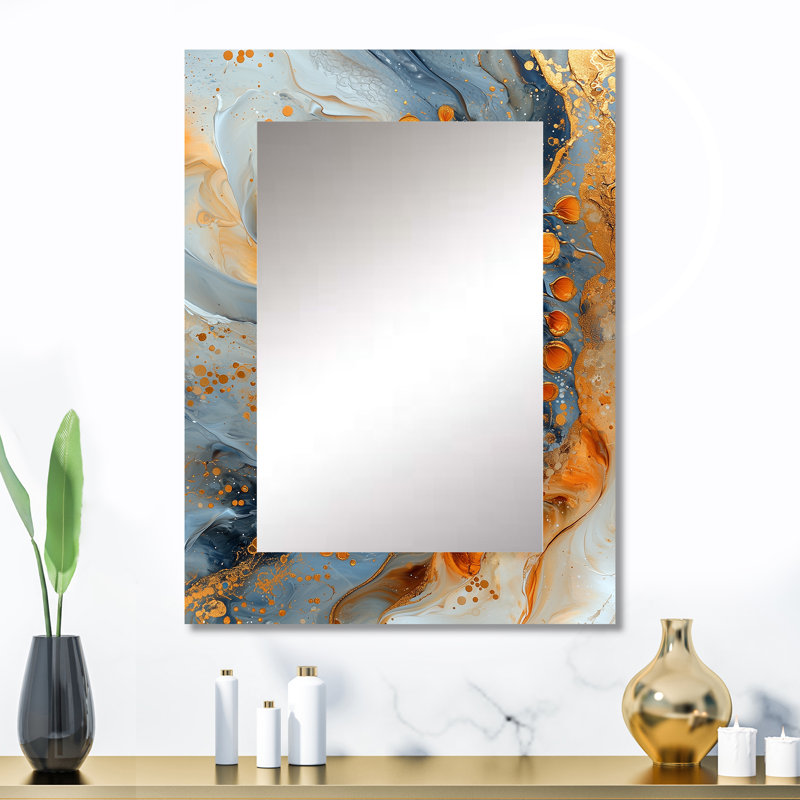 Yellow Sultans Pride Turquie I - miroir de dinde, miroir mural traditionnel unique, impression d'art en métal, 32 po x 24 po