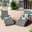 Chaise longue grise d'extérieur pour 2 personnes, fauteuil inclinable de patio avec table d'appoint, table moderne réglable à 5 niveaux de 80 po et pour les loisirs-60226769