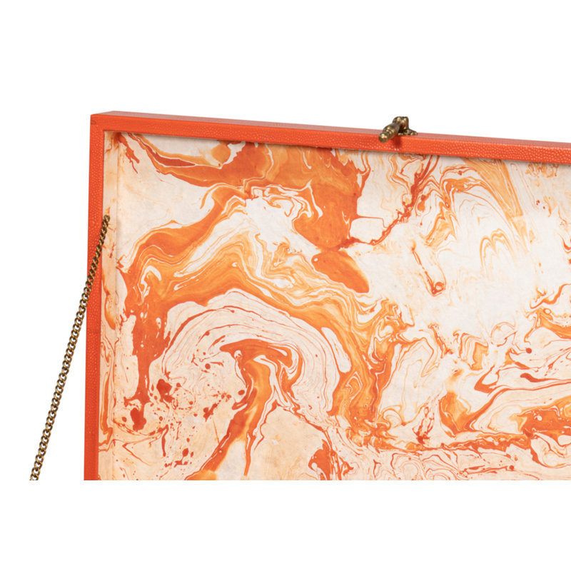 Shagreen 3 Piece Leather Accent Set, Orange
