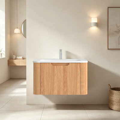 Armoire de salle de bain flottante Mid-Century