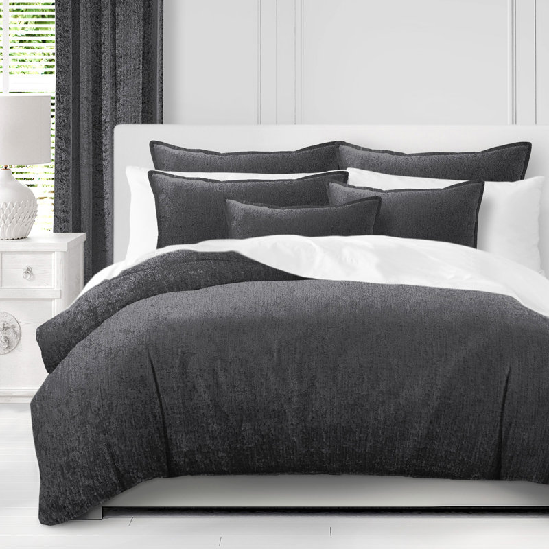 Gray Microfiber Comforter Set, Full Comforter + 2 Standard Shams