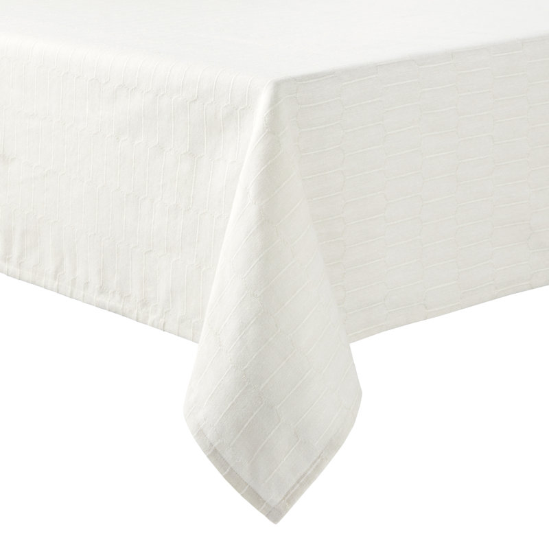 Martha Stewart Honeycomb Modern Farmhouse Tablecloth, 120" x 60", Beige