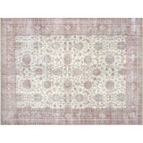 One-of-a-Kind 9'3" X 12'2" 1960s Wool Area Rug in Beige