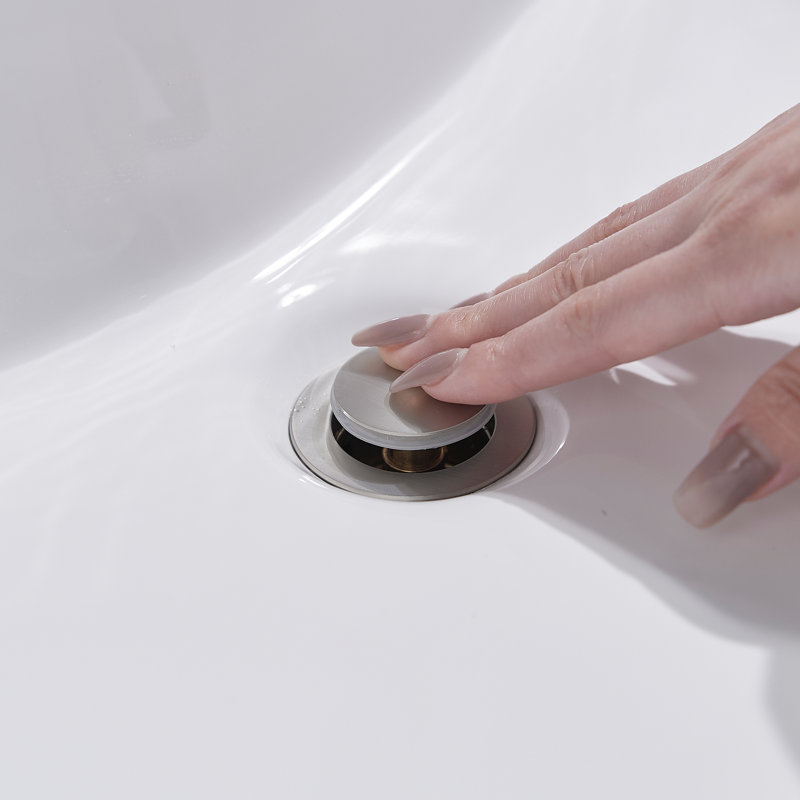 Robinet de salle de bain à 2 poignées avec ensemble de drain Celestin, Nickel brossé